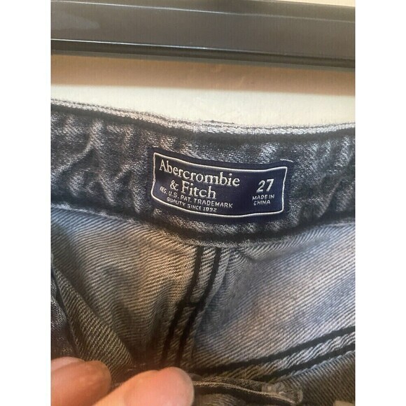 Abercrombie & Fitch Black Denim Destressed Skirt Sz.27 - Picture 3 of 4